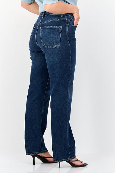 Esprit Women Dad Fit Washed Stretchable Jeans, Blue