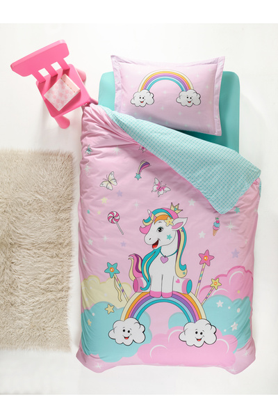vionka home Tek Kişilik Nevresim Takımı Unicorn (120×200 ÇARŞAFLI)