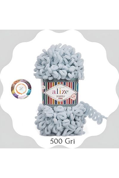 Alize Puffy Fine Πλεκτό Νήμα (ΜΟΝΟ)-100 Γρ. 14,5 M Finger String Παντόφλες Κουβέρτα Σκέτο, Κασκόλ Ζακέτα Σκέτο 500