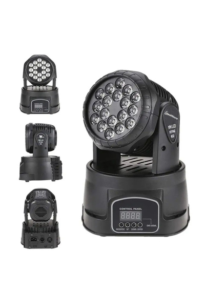 Depox LED barevný projektor, Light Maddness, světelné efekty, 70 W, 18 světelných zdrojů, černý