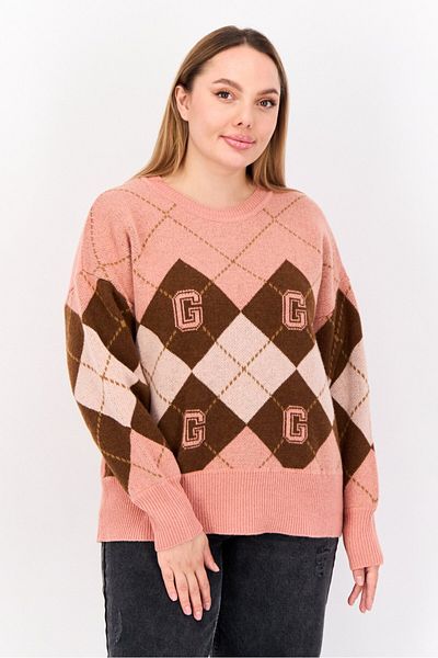 Gant Women Crew Neck Knitted Sweater, Pink