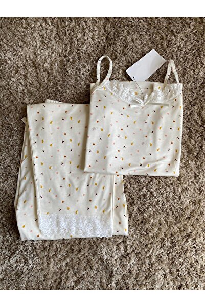 DRESSY LIFE Γυναικείο μακρύ σετ πιτζάμες από ύφασμα μπαμπού με μοτίβο φρούτων