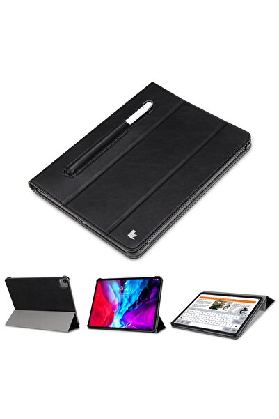 Prodigee Jasoncase iPad Pro 12.9-inch 2018-2021 Leather Case with Pencil Holder - Black