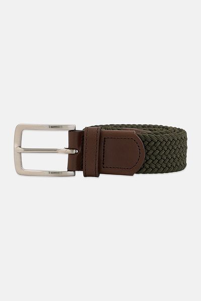 Dockers Men Woven Braided Belt, Hunter Green