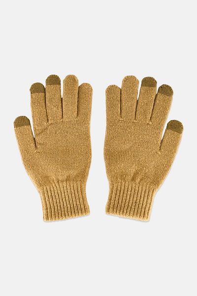 Dockers Men 1pair Knitted Gloves, Dark Khaki