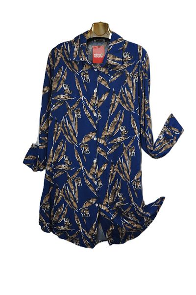 elma abone Plus Size Viscosa Buttoned Tunic Shirt