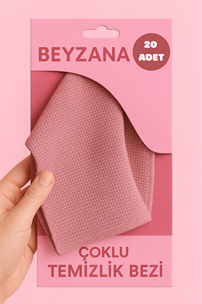 BEYZANA ( 20 Adet ) Pembe Mikrofiber Mutfak Temizlik Bezi 15 x 15 Leke Tutmaz...