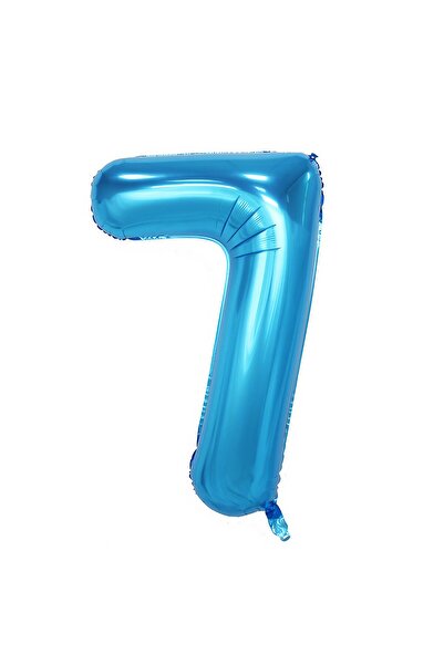 Flippy Balon din folie, Numărul 7, 81 cm, Pentru Aer sau Heliu, Vrac, Albastru