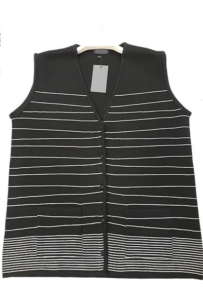anne moda ankara Wool Blended Steel Knitted Mother Vest
