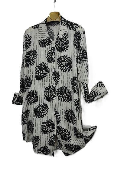 elma abone Plus Size Viscosa Buttoned Tunic Shirt