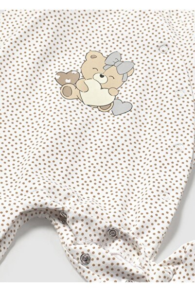 MAYORAL Newborn Baby Girl Long One-Piece Teddy Bear Printed Romper