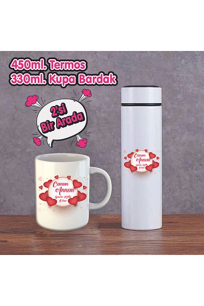 DKDZ SHOP Mother's Day Printed Thermos and Mug Cup (Keeps Cold and Hot for 10 Hours) 450ml-004