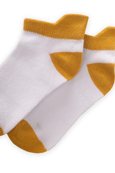 Cigit Colorful Children's Booties Socks with Toe Heel 5-12 Years Old Mustard Yellow
