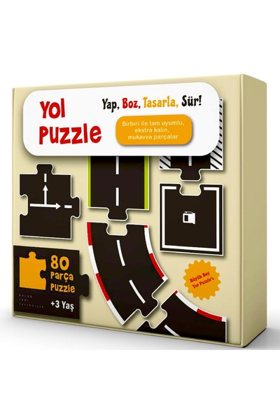 Buluş Yeri Yayıncılık Yol Puzzle - Yap Boz Tasarla Sür 80 Parça Puzzle