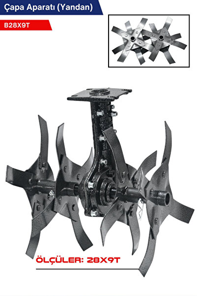 Genel Markalar Tırpan Çapalama Aparatı Komple 28 mm 9 diş Boru Ölçüsü ve Mil (2 Yıl Garantili)