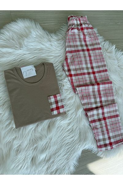 Pijamacs Плетена пижама с дълъг ръкав и шарка от памук и норка