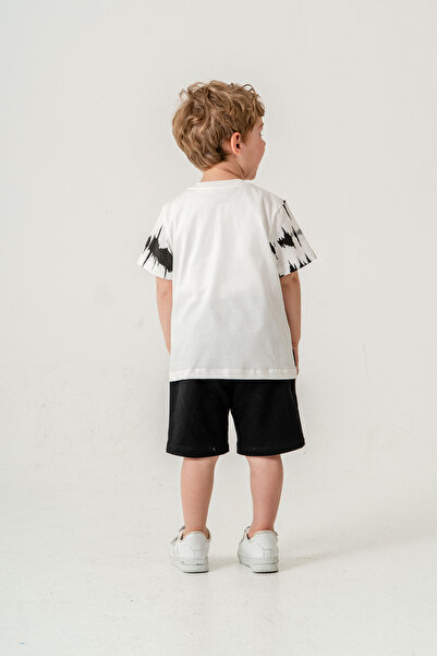 Titimixkids Boy's Summer Double Set Fashion Design T-Shirt Shorts Black