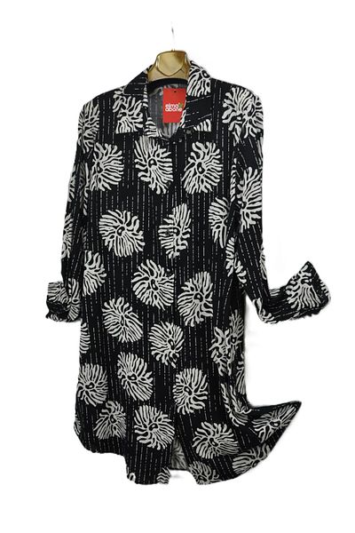 elma abone Plus Size Viscosa Buttoned Tunic Shirt