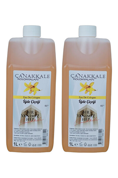 ÇANAKKALE kolonyaları 2 Adet İğde Çiçeği Kolonyası - Litrelik -(BİDON) Korumalı Kapak - Yeni Model