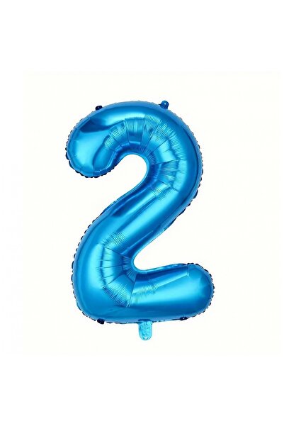 Flippy Balon din Folie Flippy, Cifra 2, 81 cm, Pentru Aer sau Heliu, Albastru