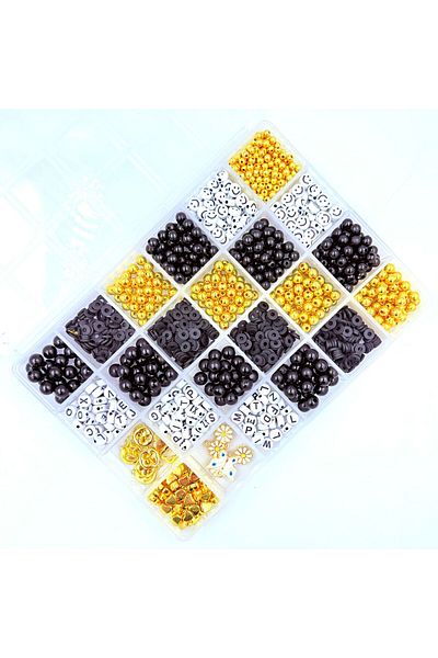 yiğit aksesuar Black Pearl Beads Letter and Apatat Computer Jewelry, Bracelet Making Kit 4