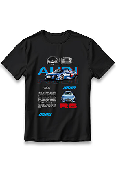 EZG Business Μπλουζάκι Unisex AUDI R8 100% Αξιοπρεπές Άνετο Μπλουζάκι Αυτοκιν...