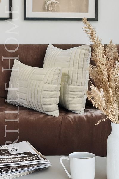 Bertille Home Διακοσμητικό κάλυμμα μαξιλαριού ριχτάρι διπλής όψης Welsoft Jacquard Bohemian Style Punch Pattern