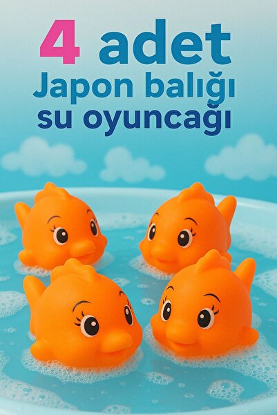 BEYZANA 4 Adet Japon Balığı Banyo Oyuncağı