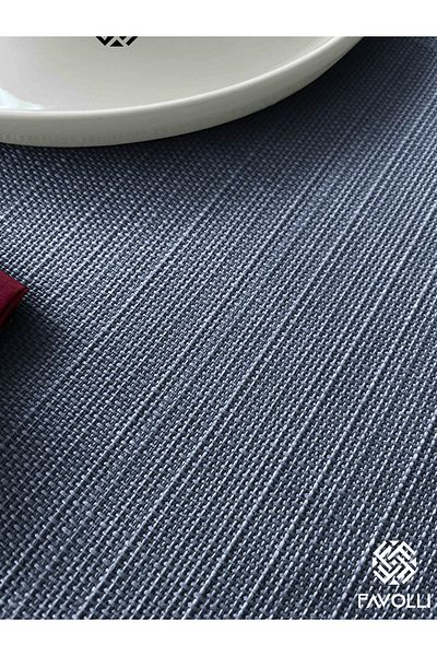 FAVOLLİ Indigo Table Cloth - Linen Textured and Carefree