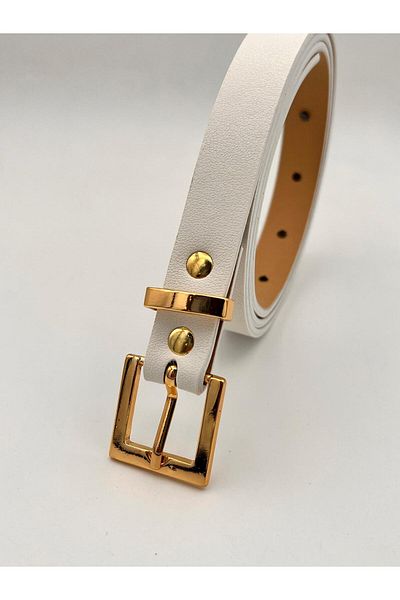 MODAM HİFA 2cm Blindfolded Gold Buckle Women's Belt Trouser Belt Dress Belt Shirt Belt Coat Belt