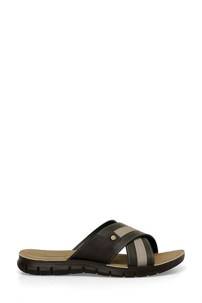 Polaris 406167.M4FX Khaki pánské pantofle - Stylové a pohodlné