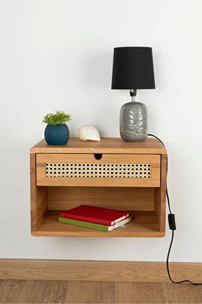 WoodenDecoration01 Ahşap Duvara Monte Hazeran Detay Raflı Komodin