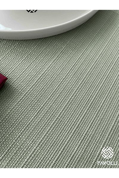 FAVOLLİ Linen Textured Mint Color Table Cloth Carefree