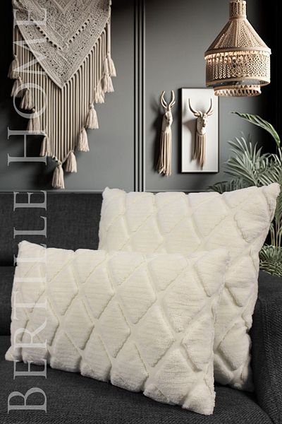 Bertille Home Welsoft Jacquard Bohemian Style Punch Pattern Double Sided Decorative Throw Pillow Cover
