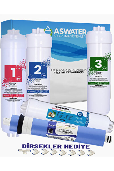 As Water Su Arıtma Filtresi Kapalı Kasa İki Tarafı Ouick 5’li Full Filtre Seti