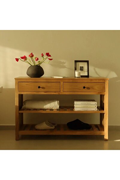 WoodenDecoration01 Nordik Tarz Masif Ahşap Konsol & Dresuar