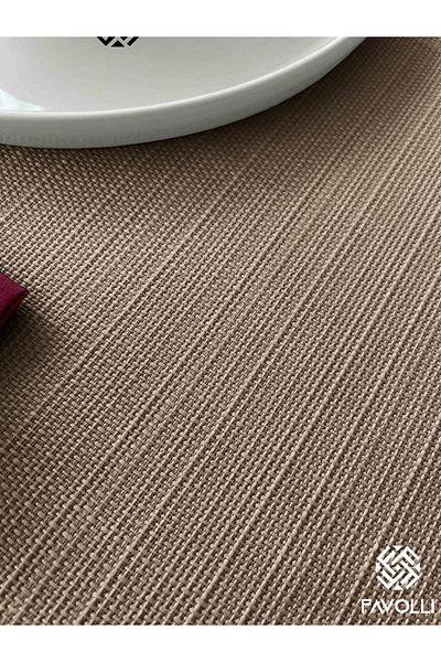 FAVOLLİ Beige Table Cloth - Linen Textured and Duitsiz