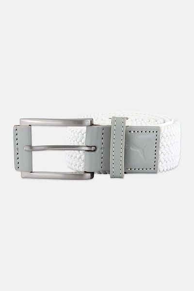 Puma Men Jackpot Braided Belt, White
