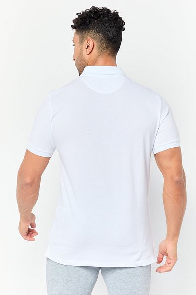 Lamborghini Men Sportswear Fit Short Sleeve Outdoor Polo Shirt, White
