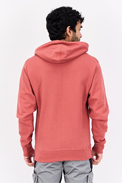 Champion Men Sportswear Fit Long Sleeves Outdoor Hooded Sweatshirt, Rust Red