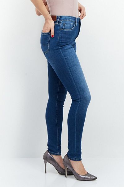 Pepe Jeans Women Slim Fit Washed Denim Jeans, Blue