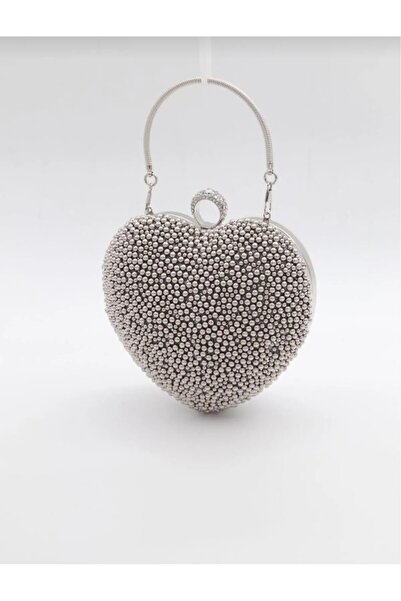 Çanta Trend Women's Heart Stone Crystal Evening Dress Bag Special Occasion Bag