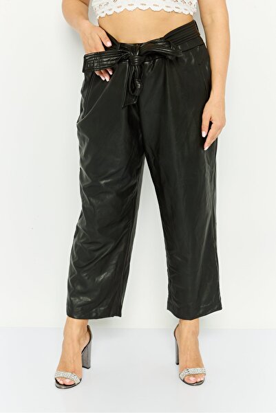 Bar III Women Plus Size Plain Wide Leg Pants, Black