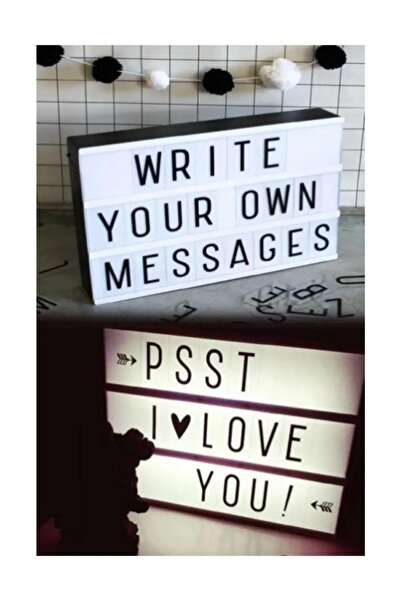 bilger Led Message Light Box 96 Harfli Dekoratif Led Işıklı Mesaj Panosu 30*2...