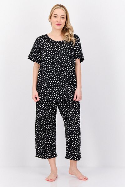 Anne Klein Women 2 Pieces Allover Print Pajama Set, Multicolor