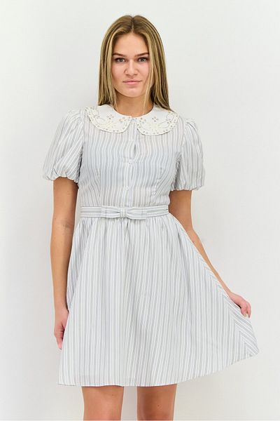 Steve Madden Women Striped Mini Dress, White