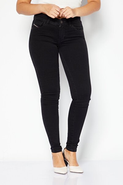 Diesel بنطلون جينز نسائي 2018 Slandy Skinny Fit منخفض الخصر قابل للتمدد، أسود