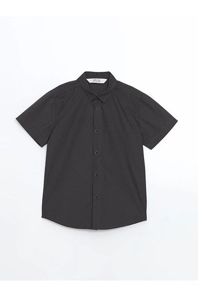 LC Waikiki Lcw Eco Anthracite Basic Short Sleeve Boy's Shirt