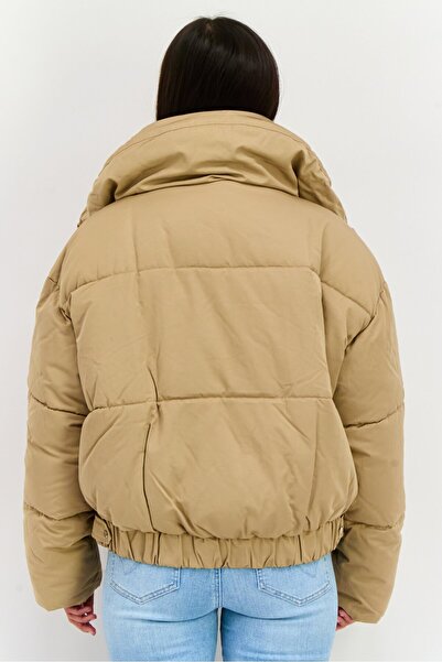 Esprit Women Quilted Puffer Jacket, Tan