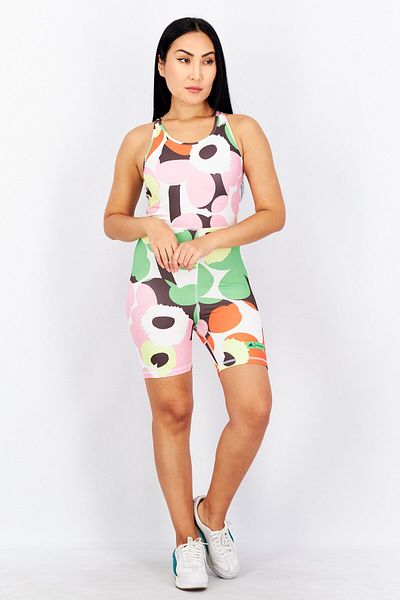 adidas Women Sportswear Fit Sleeveless Playsuit, White Combo